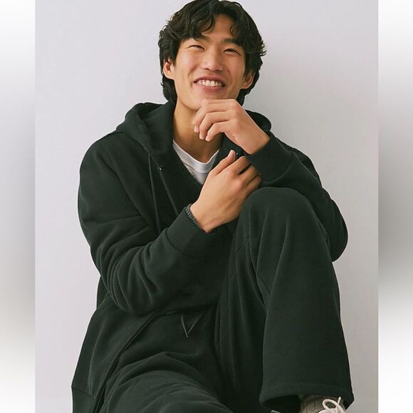 NWT J CREW Summit 11 oz. soft-knit fleece full-zip hoodie in black size XL - Picture 9 of 10